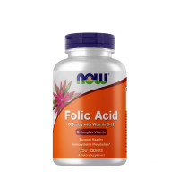 Now Folic Acid with Vitamin B-12 800 mcg 250 таблеток