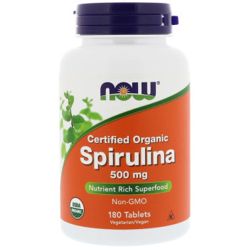 NOW Spirulina 500 mg 180 таблеток