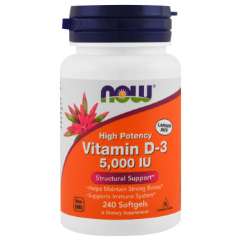 Now Vitamin D-3 5000 IU 120 капсул