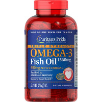 Puritan's Pride Omega-3 Fish Oil 1360 mg 240 капсул