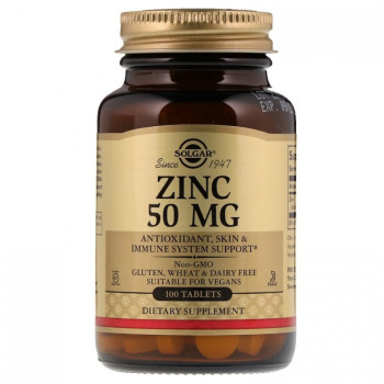 Solgar Zinc 50 mg 100 таблеток (цинк глюконат)