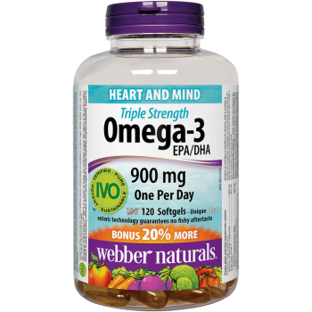 Webber Naturals Triple Strength Omega-3 900 mg EPA/DHA 120 softgels