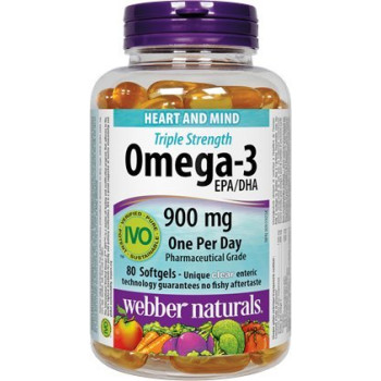 Webber Naturals Triple Strength Omega-3 900 mg EPA/DHA 80 softgels