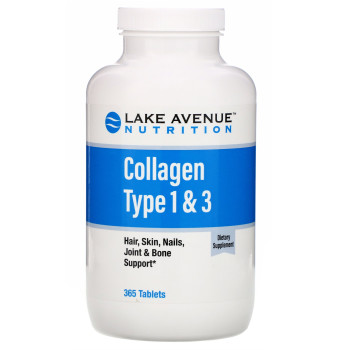 Lake Avenue Nutrition Hydrolyzed Collagen Type 1 & 3 1000 mg 365 таблеток
