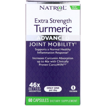 Natrol Turmeric Extra Strength 60 капсул (Куркумин)